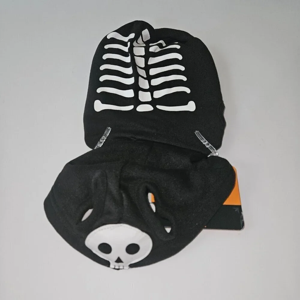 NEW Glow Skeleton Dog Cat Pet Halloween Costume Size Small (up to 20 lbs) Black